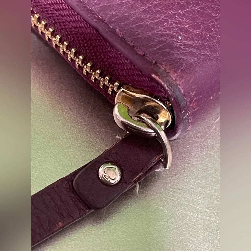 Kate Spade Cobble Hill Lacey Pink Purple Leather Ziparound Wallet